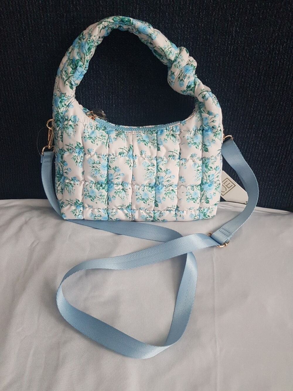 Pleated Bubbles Padding Shoulder Bag Small Capacity Puffer Floral Bag Crossbody